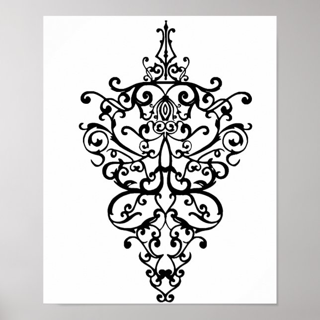 Filigree black poster (Front)