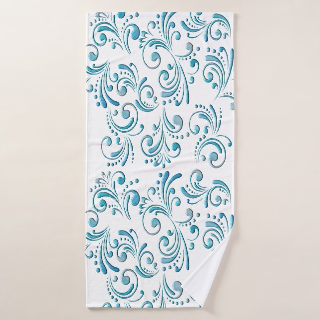 Filigree bleu (Serviette de bain)