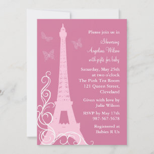 Filigree Butterflies in Paris Invitation