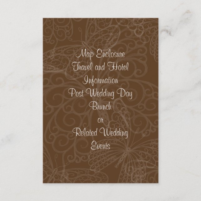 Filigree Butterfly Enclosure Card in Brown (Front)