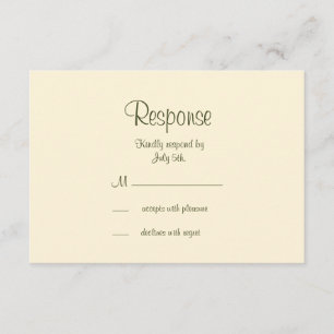 Filigree Butterfly RSVP in Olive Green Card