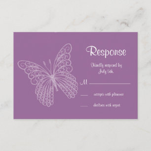 Filigree Butterfly RSVP in Purple