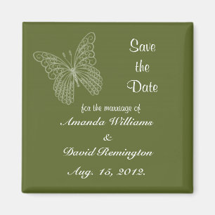 Filigree Butterfly Save The Date Magnet