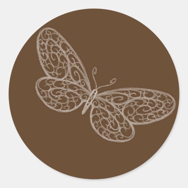 Filigree Butterfly Sticker (Front)