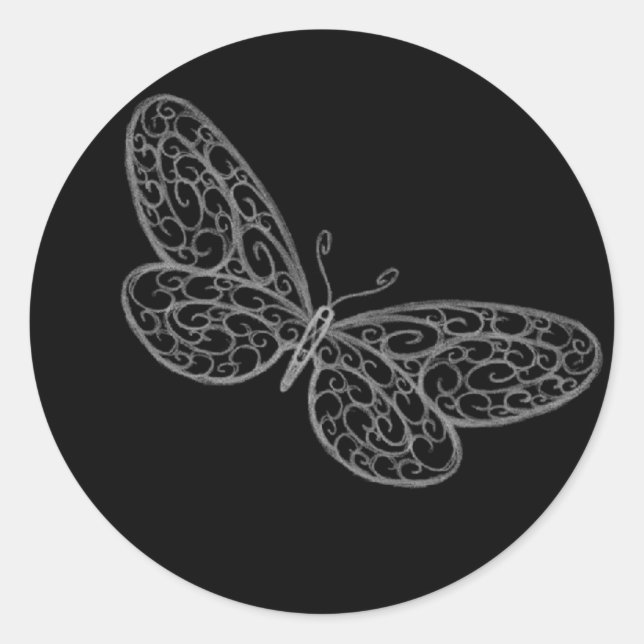 Filigree Butterfly Sticker (Front)