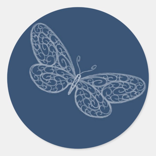 Filigree Butterfly Sticker (Front)