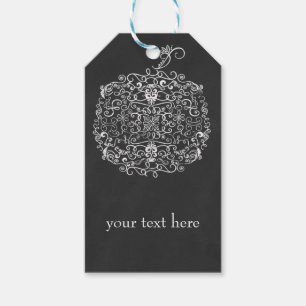 Filigree Chalkboard Fall Pumpkin Autumn Fall Party Gift Tags