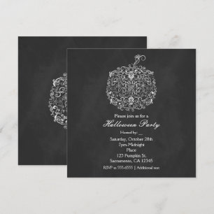 Filigree Chalkboard Fall Pumpkin Fall Invitations