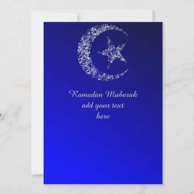 Filigree Crescent Moon and Star Invitation (Front)