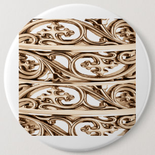 Filigree Cross Design Pattern 6 Inch Round Button