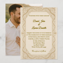 Filigree Fleur Photo Wedding Invitation