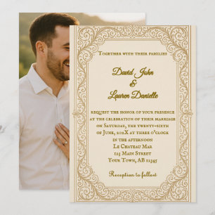 Filigree Fleur Photo Wedding Invitation