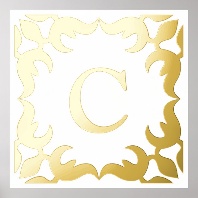 Filigree Framed Monogram Foil Prints (Front)