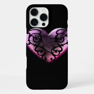 Filigree Goth Pink Heart iPhone 16 Pro Max Case