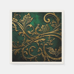  Filigree - Green and Gold Napkin