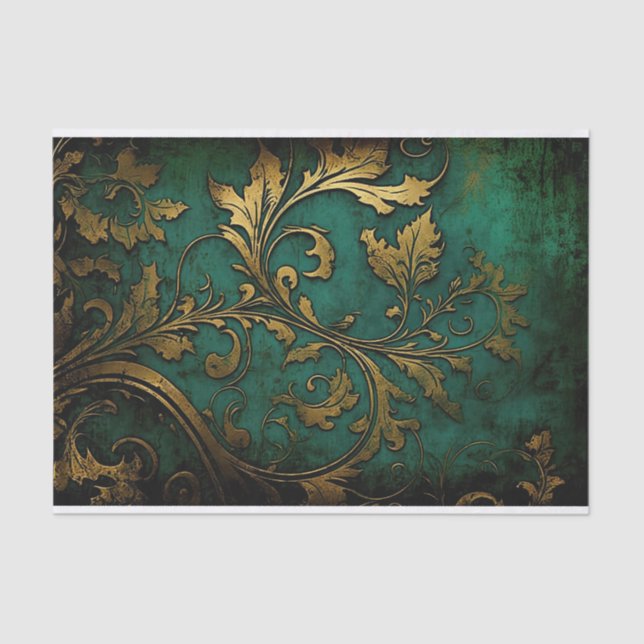 Filigree - Green and Gold Tissue Paper (Front)