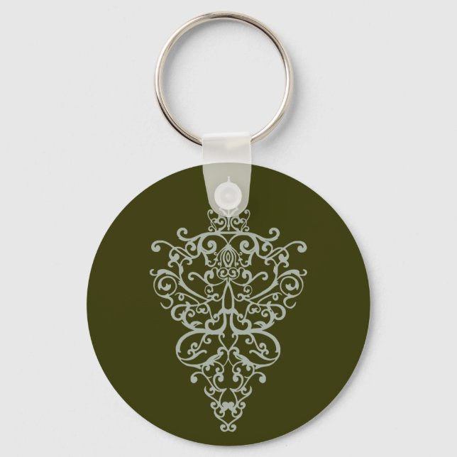 filigree green keychain (Front)