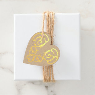 Filigree Heart Foil Favour Tag
