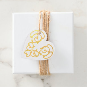 Filigree Heart Foil Favour Tag