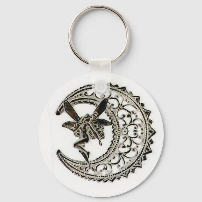Filigree Moon Fairy Keychain (Front)