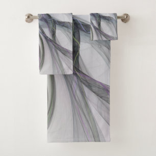 Filigree Motions Modern Abstract Swinging Fractal Bath Towel Set