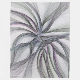 Filigree Motions Modern Abstract Swinging Fractal Fleece Blanket