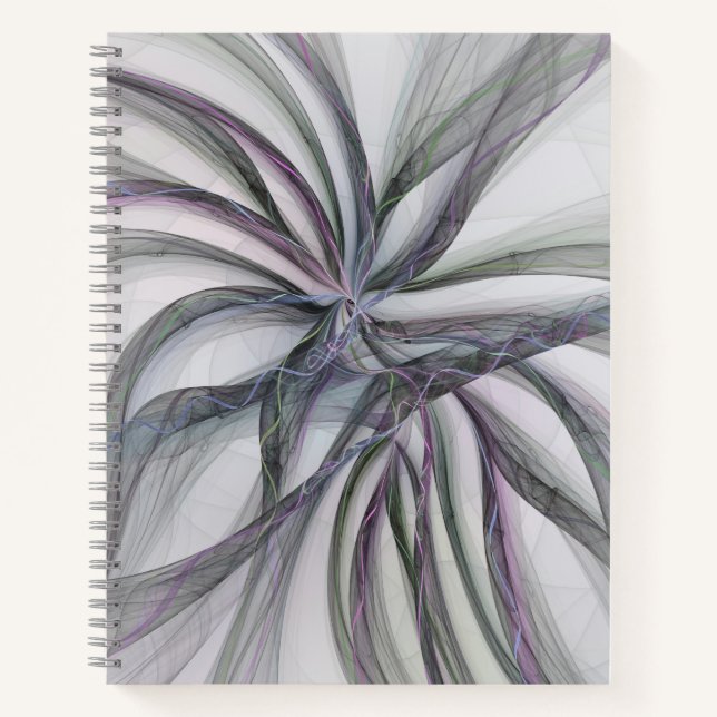 Filigree Motions Modern Abstract Swinging Fractal Notebook (Front)