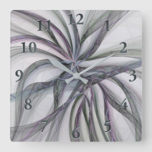 Filigree Motions Modern Abstract Swinging Fractal Square Wall Clock