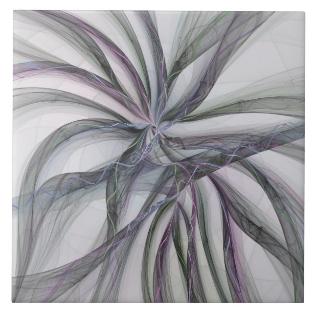 Filigree Motions Modern Abstract Swinging Fractal Tile (Front)