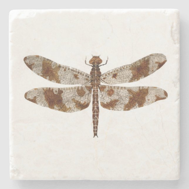 Filigree Skimmer Dragonfly Stone Coaster (Front)