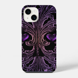 Filigree Skull in Shades of Purple iPhone 14 Case