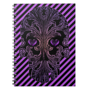 Filigree Skull in Shades of Purple Notebook