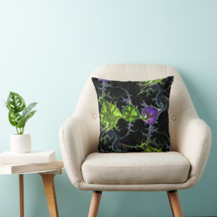 Filigree Spiral Fractal - Seamless Pattern 1 Throw Pillow