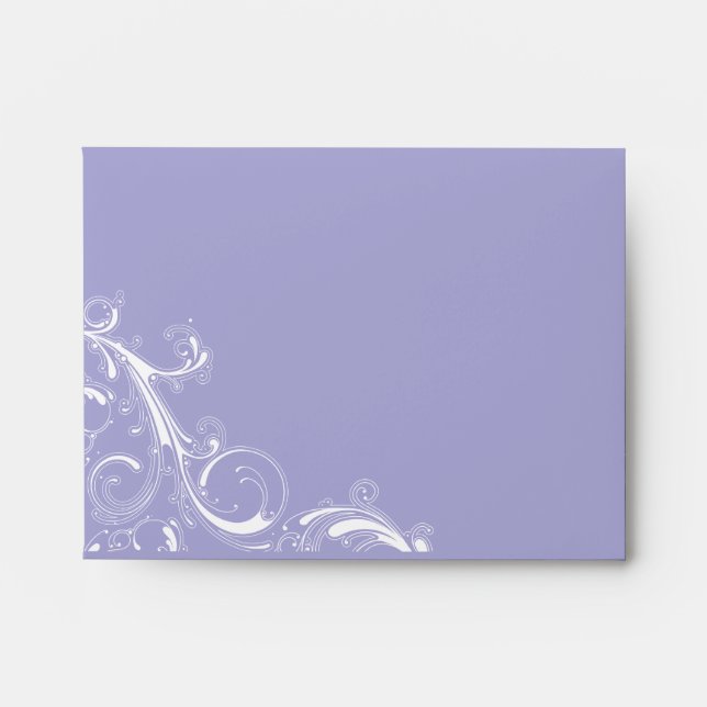Filigree Swirl Lavender A2 Note Card Envelopes (Front)