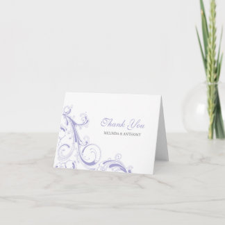 Filigree Swirl Lavender Thank You Card