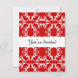 FiligreeWhite, WhiteStripe, You're Invited Invitation