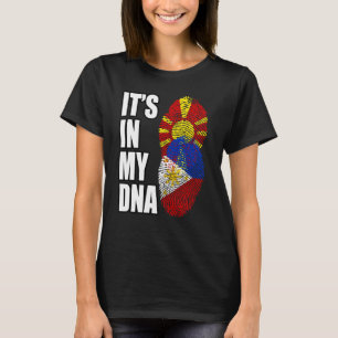 Filipino And Macedonian Mix DNA Heritage Flag T-Shirt