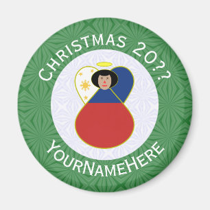 Filipino Angel Christmas Flag Personalized Magnet