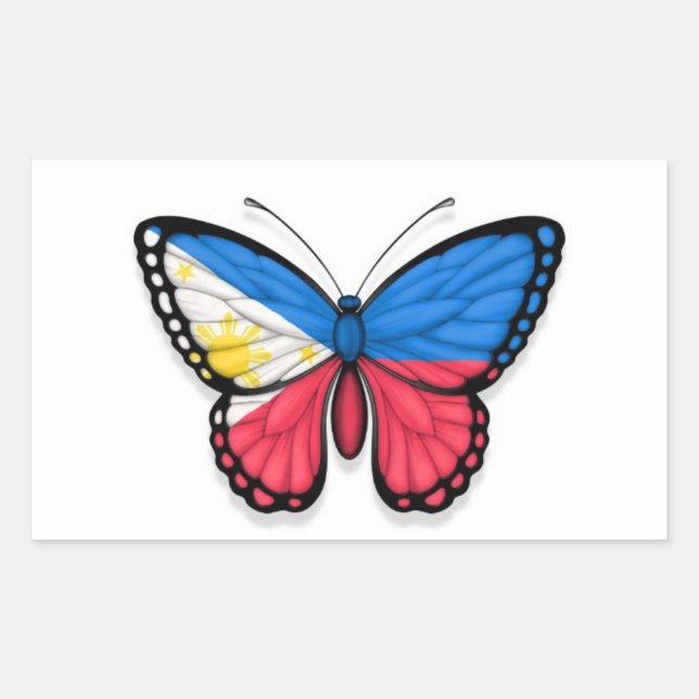 Filipino Butterfly Flag Sticker (Front)
