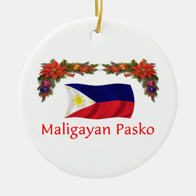 Filipino Christmas Ceramic Ornament (Front)