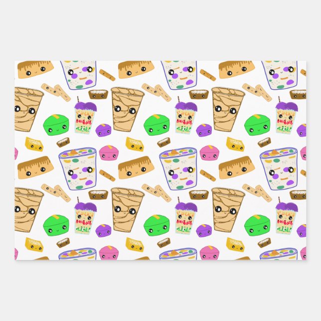 Filipino Desserts Wrapping Paper Sheet (Front)