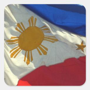 filipino flag square sticker