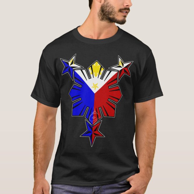 Filipino Flag Sun and Stars T-Shirt (Front)