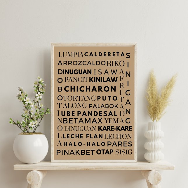 Filipino Food Black & Brown Typography Poster (Creator Uploaded)