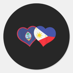 Filipino Guam Heart Pinoy Chamorro Philippines Gua Classic Round Sticker