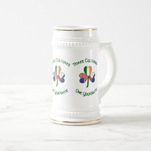Filipino Irish USA Shamrock Flag Personalized Beer Stein