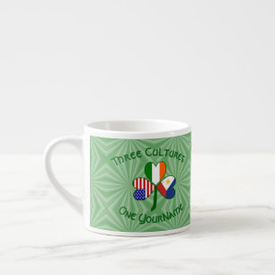Filipino Irish USA Shamrock Flag Personalized  Espresso Cup