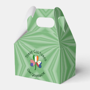 Filipino Irish USA Shamrock Flag Personalized  Favor Box
