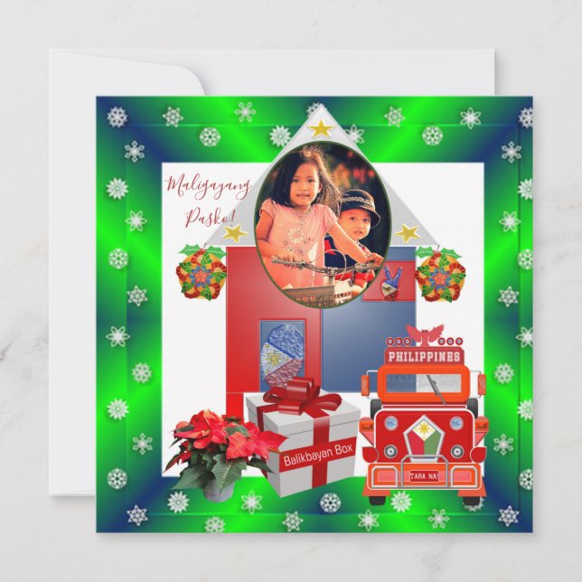 Filipino Kids, Philippines Family Christmas Card (Front)