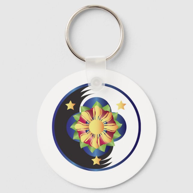 Filipino Lotus Flower Mandala Keychain (Front)